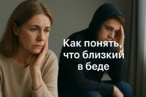 Мама и сын наркоман на заднем плане